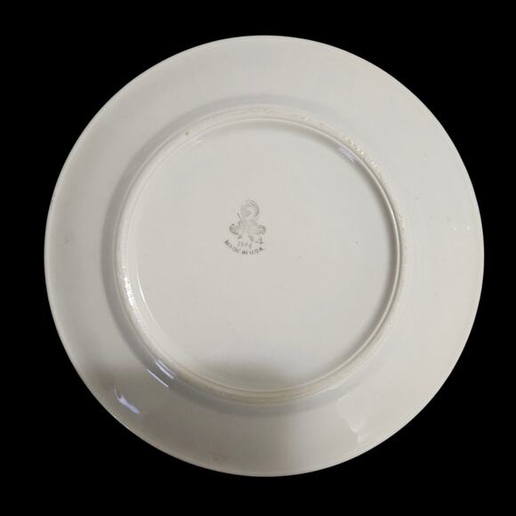 Warwick China 3-Band Green Restaurant Plate 9" USA 1944 Vintage - Picture 3 of 4
